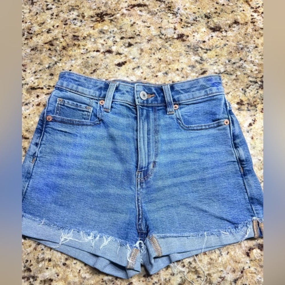 American Eagle Outfitters Blue Jean Shorts High-Waisted Casual